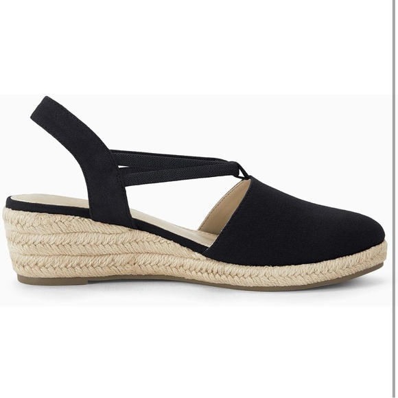 Shoes 🫐 Women’s Black Espadrille Slingback Sandals - Picture 4 of 6